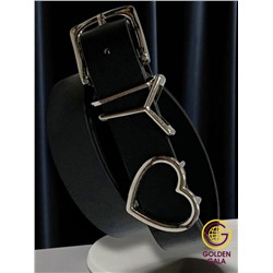 Ремень двусторонний черный из экокожи 2,8х113 см Р26