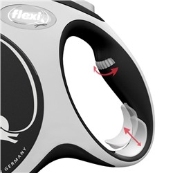 Рулетка Flexi NEW LINE Comfort L (до 50 кг) лента, 8 м серый/черный