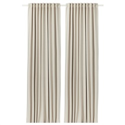 VILBORG, 2 Gardinenschals (abdunk.), beige/mit Gardinenband,, 145x300 cm