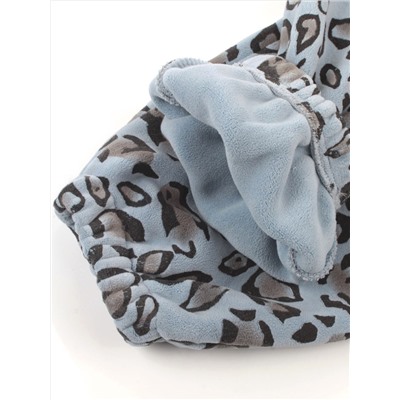 003 LT. BLUE/LEOPARD Костюм спортивный зимний женский (95% хлопок, 5% полиэстер)