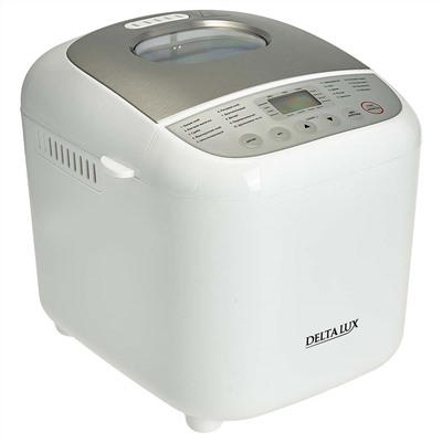 Хлебопечь электрическая 600 Вт, 500/750/1000 г, 19 программ DELTA LUX DE-6000 белая