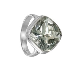 Кольцо 'Мила' с зелёным аметистом, родий ИВКС36314Х14АЗ0R1