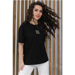 Футболка Аника (черная/коты) Б13494-20М