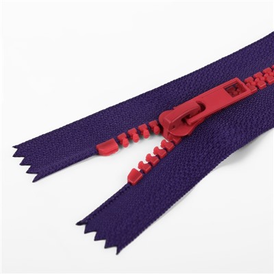 Молния «Трактор», №5, неразъёмная, замок автомат, 18 см, синяя, красная