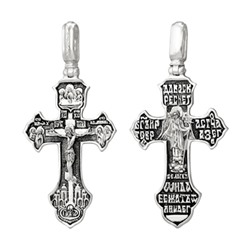 Крест (Ангел Хранитель) из серебра литье частичное чернение