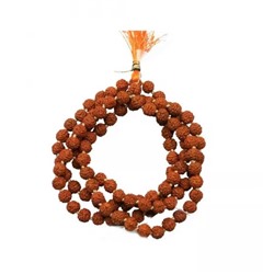 Чётки из Рудракши сертифицированные (4 мукхи), Rudraksha Mala Certified (108 beads), произв. Kalyan Puja