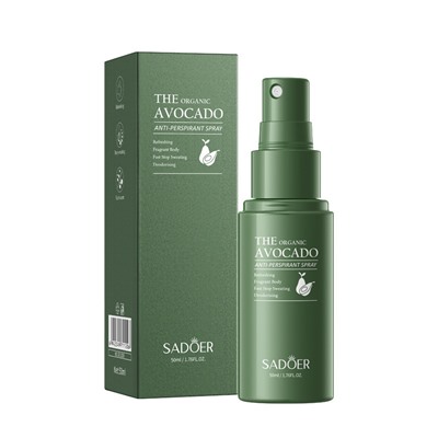 Спрей-антиперспирант с авокадо SADOER the organic avocado anti-perspirant spray, 50 мл