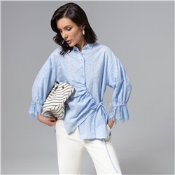 Рубашка комбинированный с кружевом, Дивная смелость (blue)