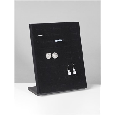 Подставка под кольца QF, 50 мест, флок, чёрная, 20×9.7×24 см