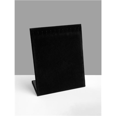 Подставка для кулонов, цепочек и браслетов QF, 12 крючков 20×9×25.5 см, бархатная, чёрная