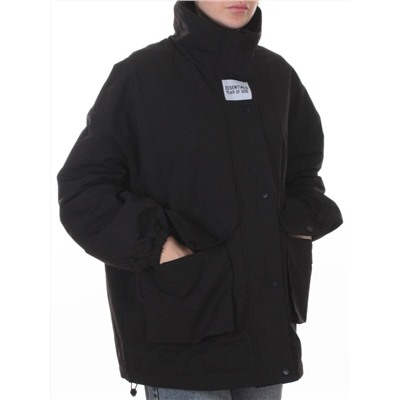 3089 BLACK Куртка демисезонная женская (100 гр. холлофайбер)