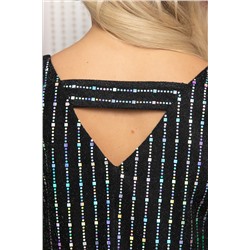 Блуза праздничная Ты ослепляешь! (черная) Б14697-7М