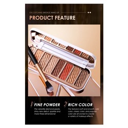 Тени для век O.TWO.O Aurora Orange Brown 8 цветов № 4 10 g