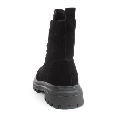 04-M3-L872 BLACK Ботинки зимние женские (натуральная замша, натуральный мех)