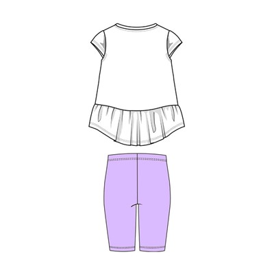 Комплект для девочки: футболка, леггинсы укороченные