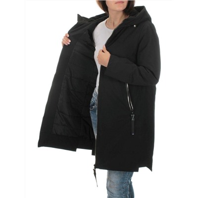 BM22839 BLACK Пальто демисезонное женское (100 гр. синтепон)