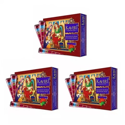 Набор Мехенди: красная хна для рисования (3 x 12 шт, 25 г), Khushiyo Se Bhar De Gehara Rang Set, произв. Kaveri