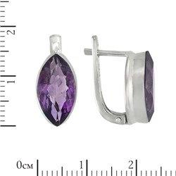 Серьги 'Эритея' с аметистом, родий ИВСК38107Х14АМ0R1
