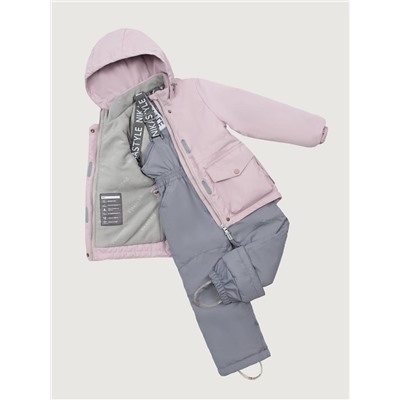 Комплект утеплённый для девочки NIKASTYLE 7м2225 Пудра серый