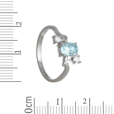 Кольцо с голубым топазом и фианитами ТФКН.792ГТ1.80