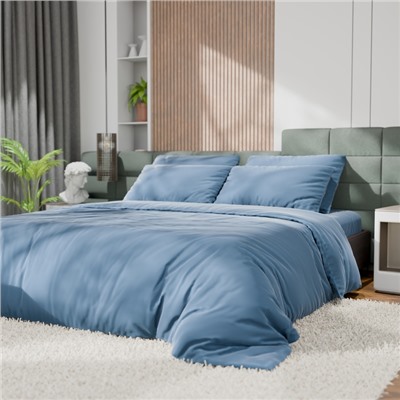 Постельное бельё Этель 2сп Tencel 180*210см, 220*245см, 50*70см-2шт, цвет серо-голубой