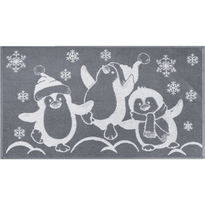 Полотенце махровое 6с103.412ж1 Пингвины(графит5) 0х90см