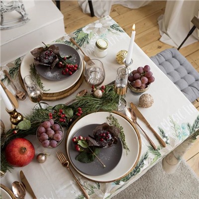 Скатерть новогодняя "Этель" Beautiful Сhristmas 149х110см с ГМВО, 100%хл, 190г/м2