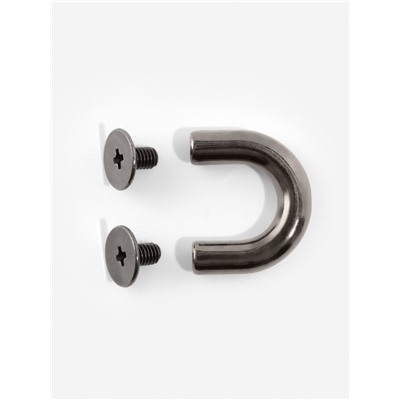 Крепления для ручек на сумку, металлические, 1.8×1.5×0.5 см, 2 шт., 4 винта, цвет чёрный никель