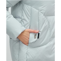 Куртка зимняя женская с капюшоном модная голубого цвета 3193Gl