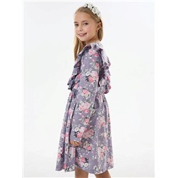 Детское платье "Красотка" / Розы на фиолетовом