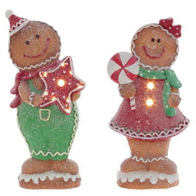 GAEM Фигурка декоративная с подсвет "Пряник: Мальчик/Девочка",(3хAAA), L21 W10,5 H42 см, 2в.