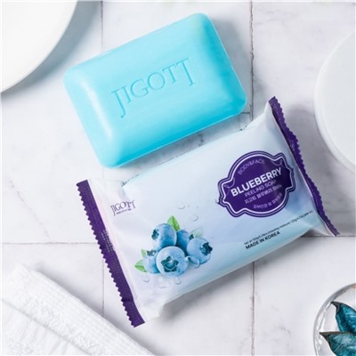 Jigott Мыло-скраб для лица и тела с экстрактом черники / Blueberry Scrub Soap, 150 г