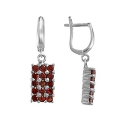 Серьги 'Гранпл' с гранатом ТССЕ.257ГР-1
