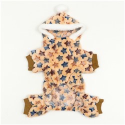 Комбинезон «Звёзды» с капюшоном, размер L (ДС 35 см, ОГ 45 см, ОШ 35 см), бежевый