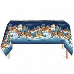 Скатерть двунитка №158 Зимняя сказка синий