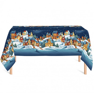 Скатерть двунитка №158 Зимняя сказка синий