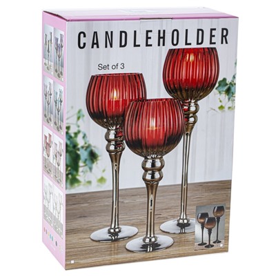 GAEM Набор из 3-х подсвечников, L35 W12 H40 см