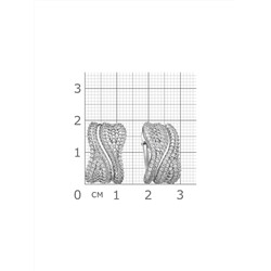 Серьги с фианитом родированные серебро 925*