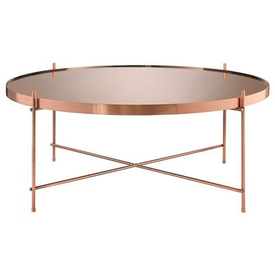 Столик Josen, Ø85 см, розовый/медный