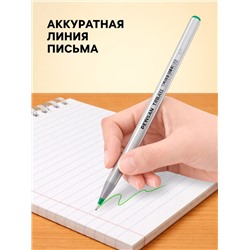 Ручка шариковая Pensan. Triball, зелёный стержень, игольчатый узел 1 мм, на масляной основе, треугольный корпус