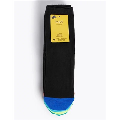 7pk Cotton Heel & Toe Socks