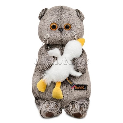 Кот Басик со спящим Гусиком 30см