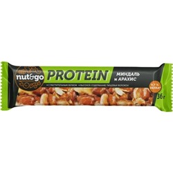Батончик Nut&Go Protein миндаль и арахис, 36 г (упаковка 18 шт) / КДВ