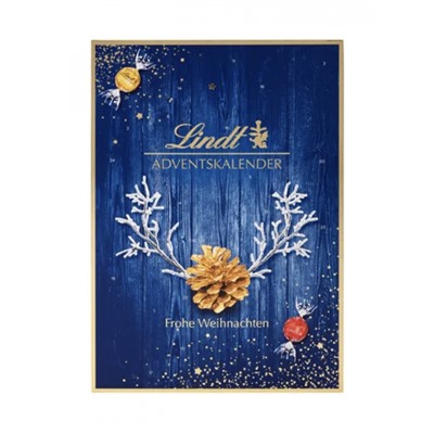 Lindt Adventskalender 2025 blau 194g, Адвент-календарь, 24 сладких сюрприза, 194 грамма