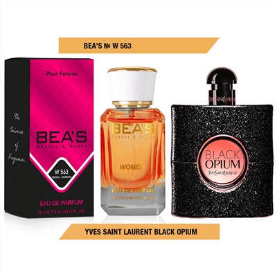 Beas W563 Yves Saint Laurent Black Opium Women edp 50 ml, Парфюм женский Beas W563 создан по мотивам аромата Yves Saint Laurent Black Opium