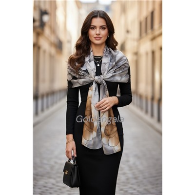 Шарф шифоновый с цветочным рисунком 3D Арт М52/5