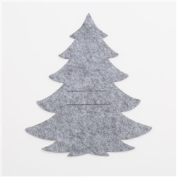 Набор конвертов для столовых приборов Доляна «Ёлочка» - 4 штуки, серый, 19×21 см, фетр