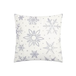 Наволочка декоративная новогодняя «Этель. Снежинки» 40×40 см, 100% п/э