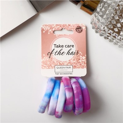 Резинки для волос «Лина», набор 6 шт., градиент, 4 см