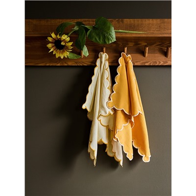 Набор кухонных полотенец с контрастным кантом горчичного цвета из коллекции Trendy Ruffles, 50х70 см